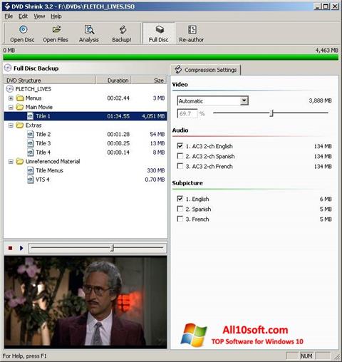 Screenshot DVD Shrink para Windows 10