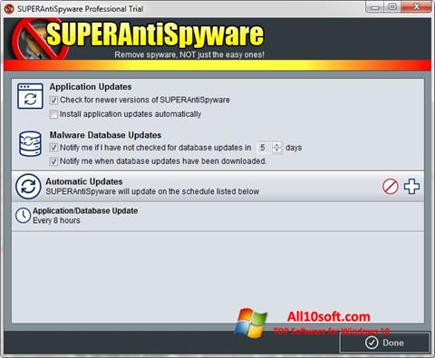 Screenshot SUPERAntiSpyware para Windows 10