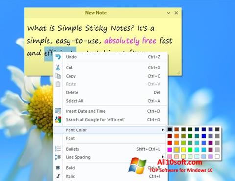 Screenshot Simple Sticky Notes para Windows 10