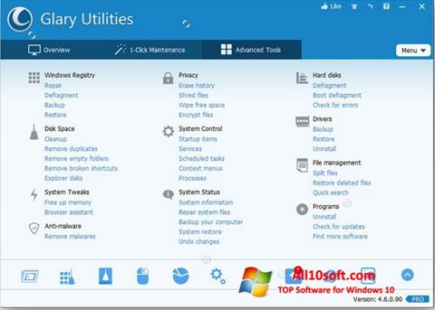 Screenshot Glary Utilities Pro para Windows 10