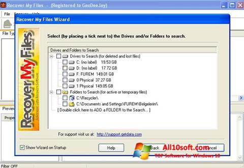 Screenshot Recover My Files para Windows 10