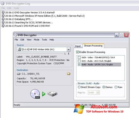 Screenshot DVD Decrypter para Windows 10