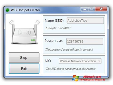 Screenshot Wi-Fi HotSpot Creator para Windows 10