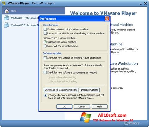 Screenshot VMware Player para Windows 10