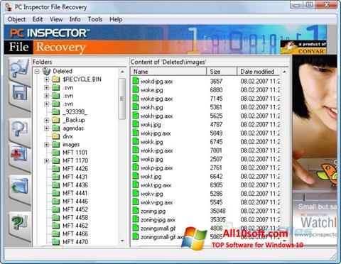 Screenshot PC Inspector File Recovery para Windows 10