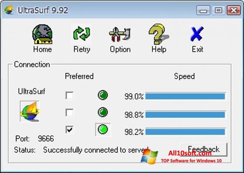 Screenshot UltraSurf para Windows 10