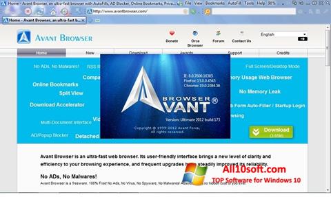 Screenshot Avant Browser para Windows 10