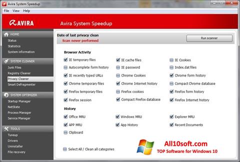 Screenshot Avira System Speedup para Windows 10