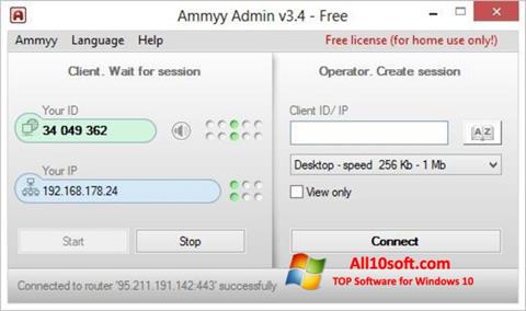 Screenshot Ammyy Admin para Windows 10