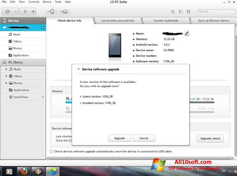 Screenshot LG PC Suite para Windows 10