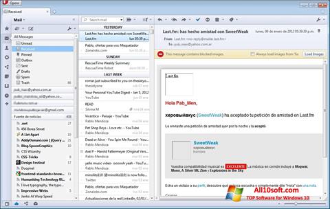 Screenshot Opera Mail para Windows 10