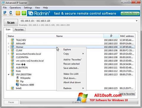 Screenshot Advanced IP Scanner para Windows 10