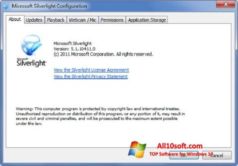 Screenshot Microsoft Silverlight para Windows 10