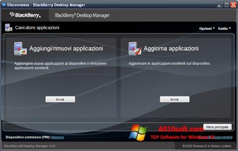 Screenshot BlackBerry Desktop Manager para Windows 10