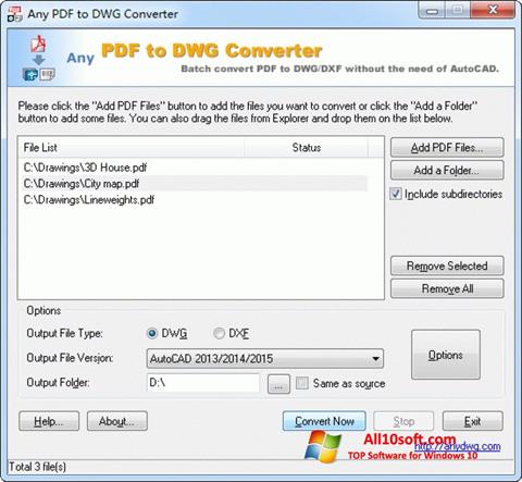 Screenshot PDF to DWG Converter para Windows 10