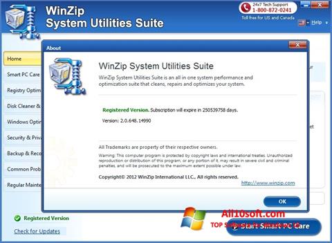 Screenshot WinZip System Utilities Suite para Windows 10