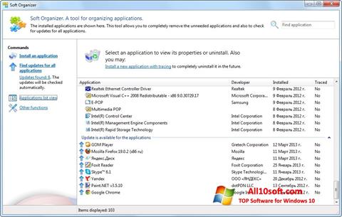 Screenshot Soft Organizer para Windows 10