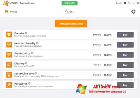 Screenshot Avast Free Antivirus para Windows 10