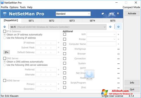Screenshot NetSetMan para Windows 10