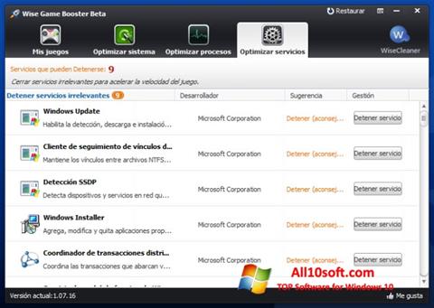 Screenshot Wise Game Booster para Windows 10