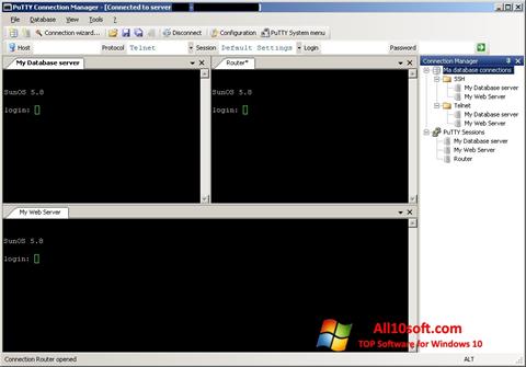 Screenshot PuTTY Connection Manager para Windows 10