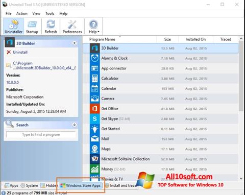 Screenshot Uninstall Tool para Windows 10