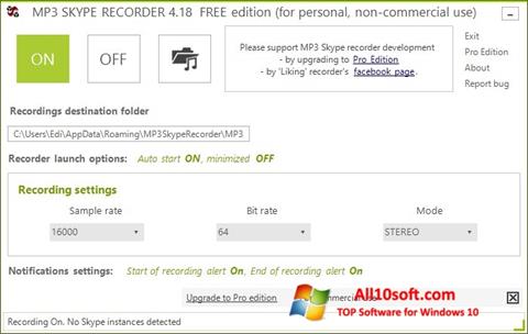 Screenshot MP3 Skype Recorder para Windows 10