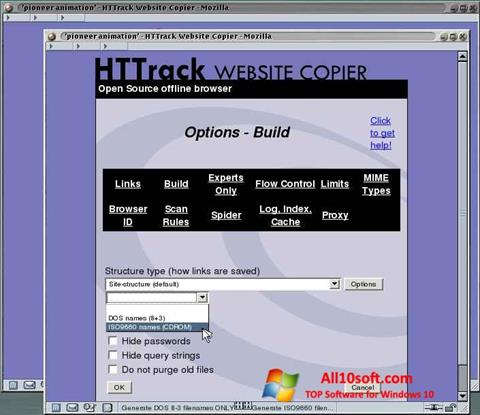 Screenshot HTTrack Website Copier para Windows 10