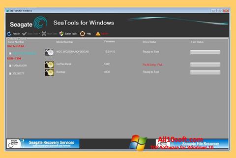 Screenshot Seagate SeaTools para Windows 10