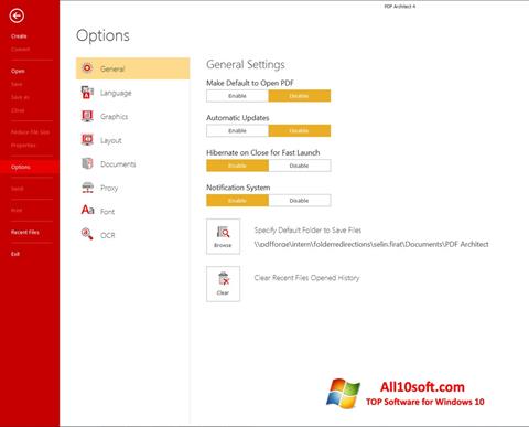 Screenshot PDF Architect para Windows 10