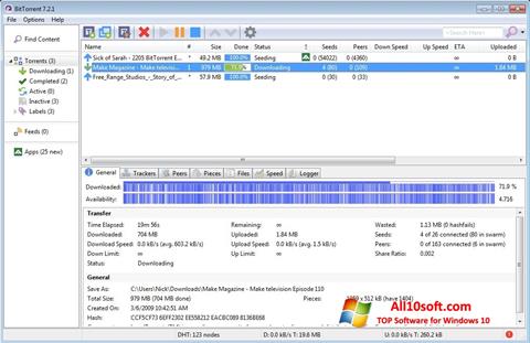 Screenshot BitTorrent para Windows 10