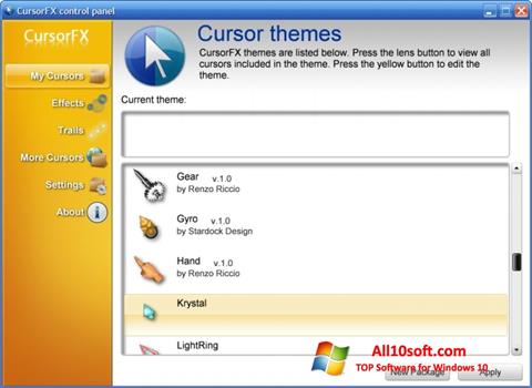 Screenshot CursorFX para Windows 10