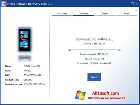 Screenshot Nokia Software Recovery Tool para Windows 10