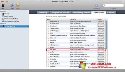 Screenshot iPhone Configuration Utility para Windows 10