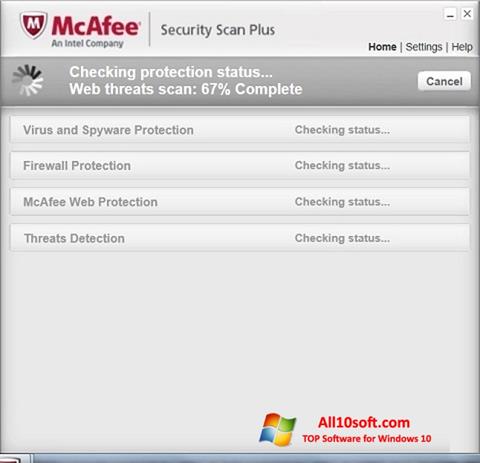 Screenshot McAfee Security Scan Plus para Windows 10