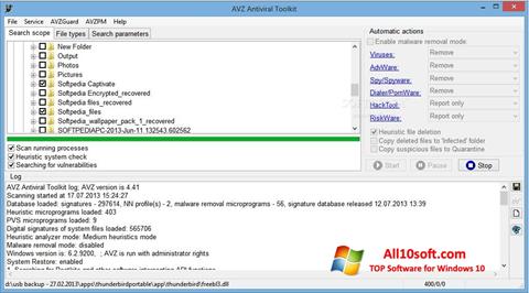 Screenshot AVZ para Windows 10
