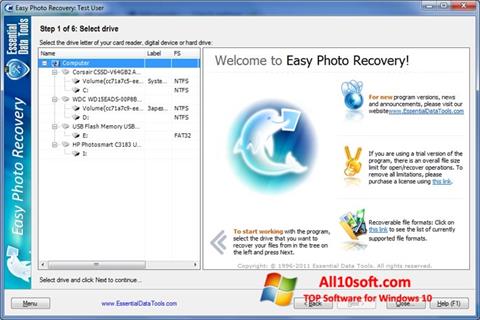 Screenshot Easy Photo Recovery para Windows 10
