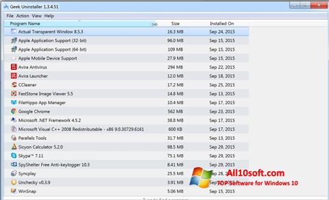 Screenshot Geek Uninstaller para Windows 10