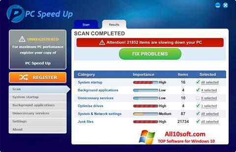 Screenshot PC Speed Up para Windows 10