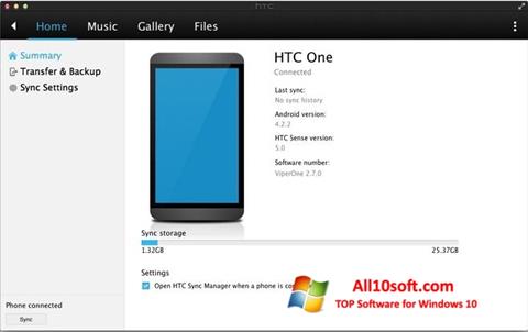 Screenshot HTC Sync para Windows 10