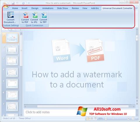 Screenshot Microsoft PowerPoint para Windows 10