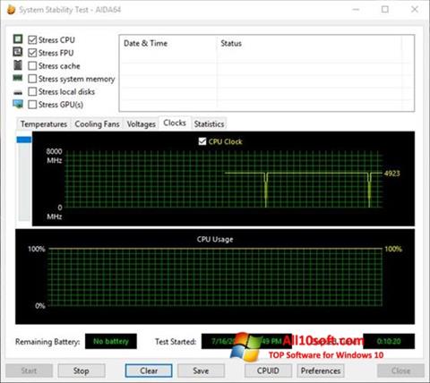 Screenshot CPU Stability Test para Windows 10