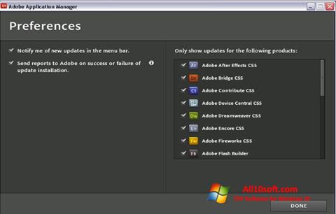 Screenshot Adobe Application Manager para Windows 10
