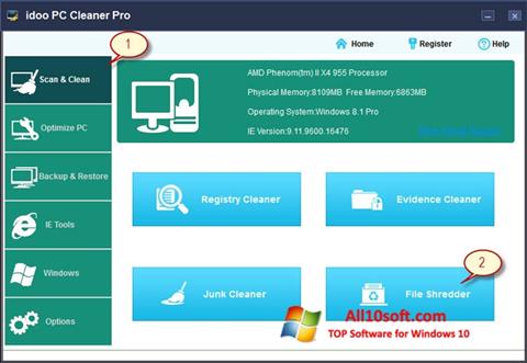 Screenshot PC Cleaner para Windows 10