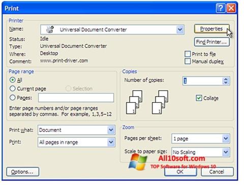 Screenshot Universal Document Converter para Windows 10