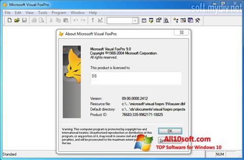 Screenshot Microsoft Visual FoxPro para Windows 10