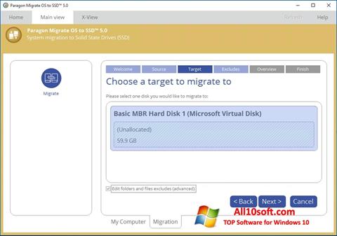 Screenshot Paragon Migrate OS to SSD para Windows 10