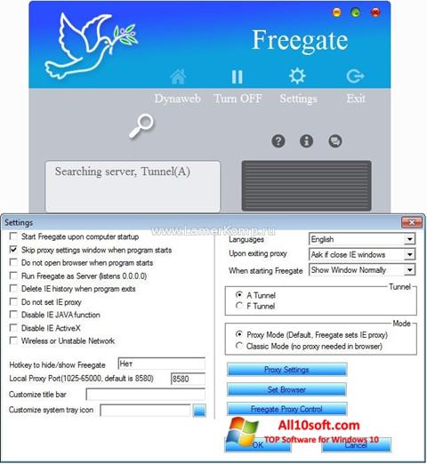 Screenshot Freegate para Windows 10