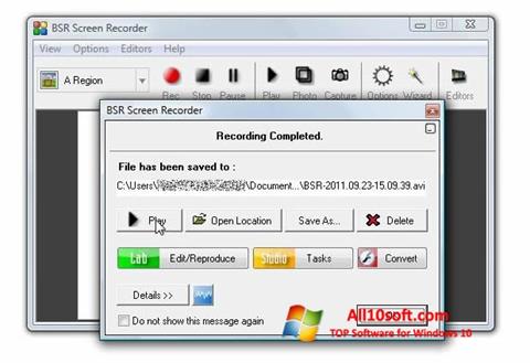 Screenshot BSR Screen Recorder para Windows 10