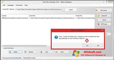 Screenshot Free File Unlocker para Windows 10